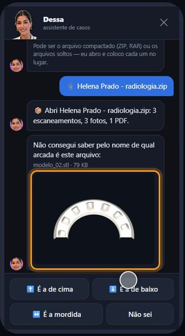 A assistente Dessa recebendo o escaneamento