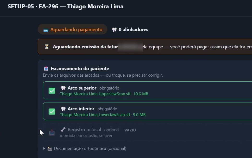 Caso aguardando o pagamento do setup
